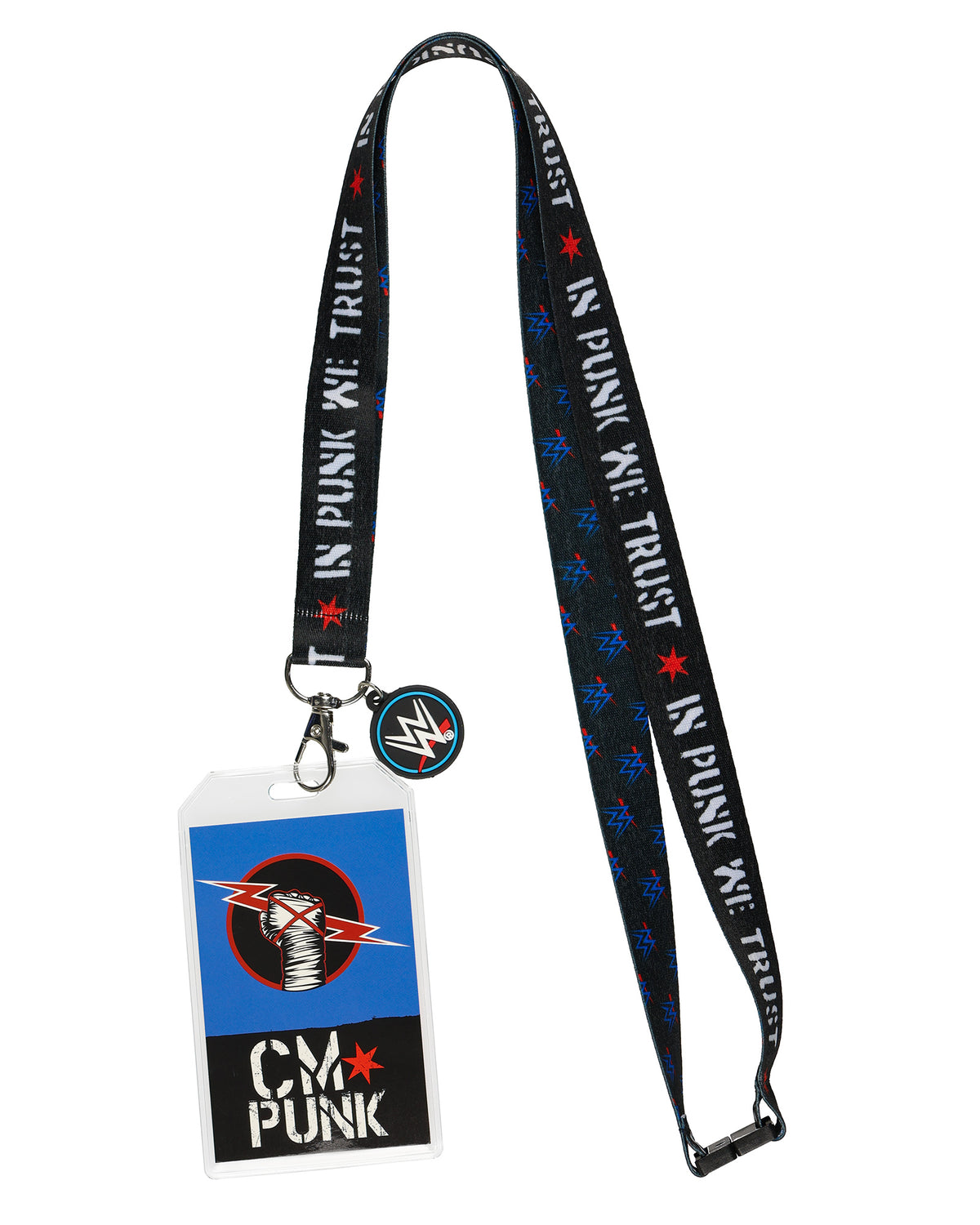 WWE Lanyard CM In Punk We Trust Clear ID Badge Holder with Charm