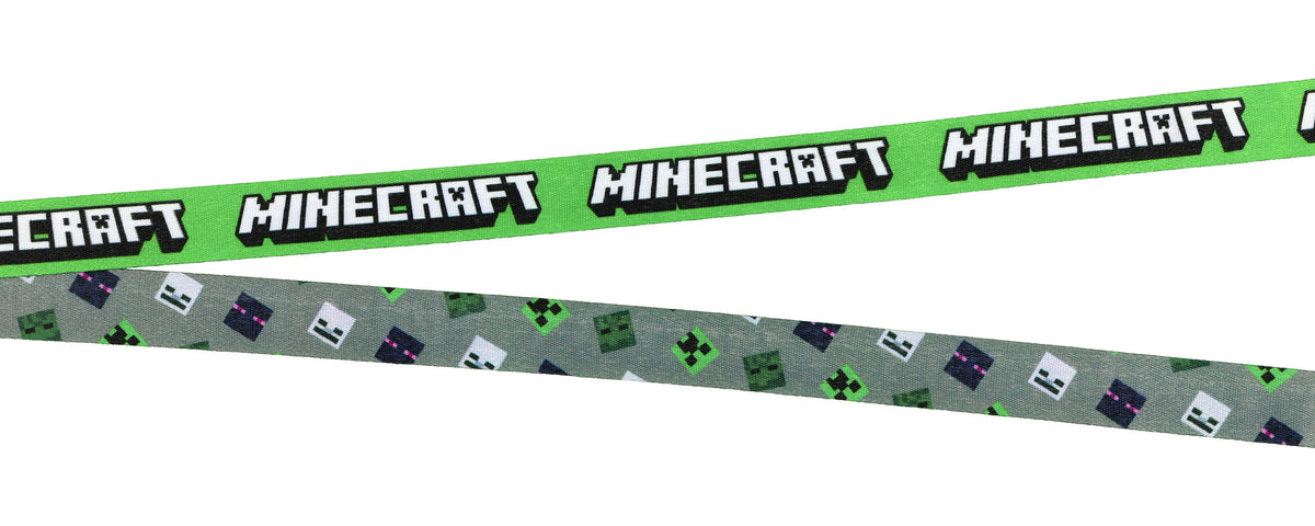 Minecraft Lanyard Battle Ready Clear ID Badge Holder with Rubber Charm