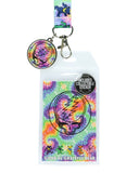 Grateful Dead Lanyard Tie-Dye Dancing Bears Clear ID Badge Holder Keychain