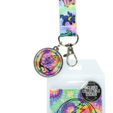 Grateful Dead Lanyard Tie-Dye Dancing Bears Clear ID Badge Holder Keychain