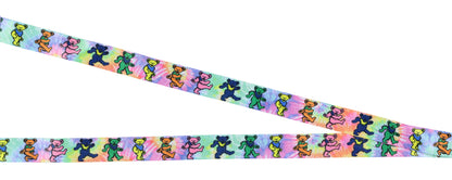 Grateful Dead Lanyard Tie-Dye Dancing Bears Clear ID Badge Holder Keychain