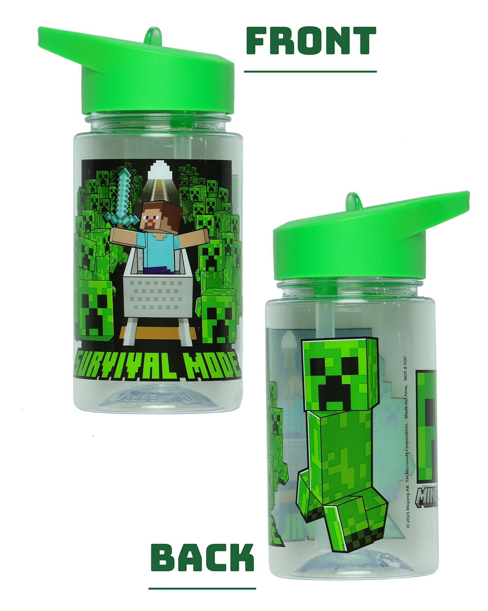 Minecraft Backpack 5-Piece Set Creeper Survival Mode Kids Book Bag 17"