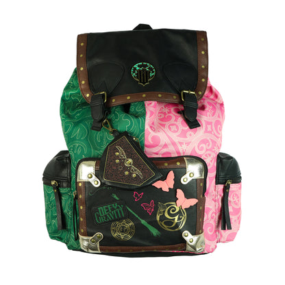 Wicked Backpack 18" Elphaba & Glinda Split Color Bag with Grimmerie Coin Purse