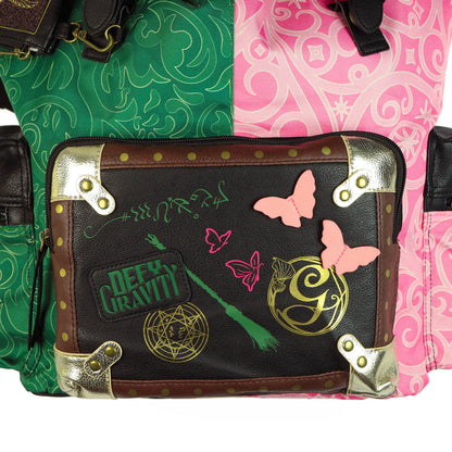 Wicked Backpack 18" Elphaba & Glinda Split Color Bag with Grimmerie Coin Purse