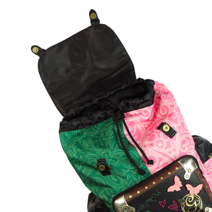 Wicked Backpack 18" Elphaba & Glinda Split Color Bag with Grimmerie Coin Purse