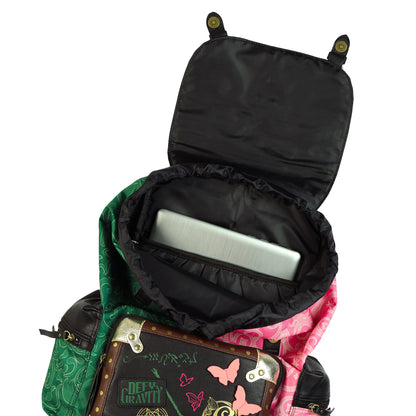 Wicked Backpack 18" Elphaba & Glinda Split Color Bag with Grimmerie Coin Purse