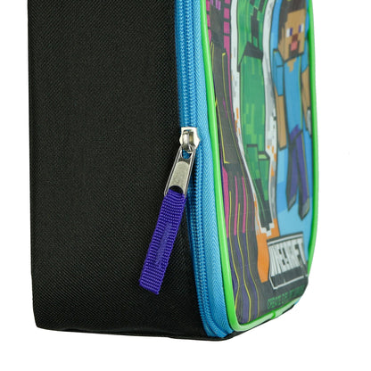 Minecraft Lunch Box Create Explore Survive Insulated Full Zip Lunch Tote Bag 10"
