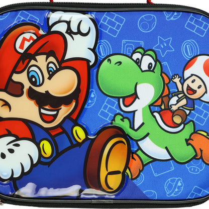 Nintendo Super Mario Lunch Box Insulated Full Zip Soft Sided Tote Bag 10"