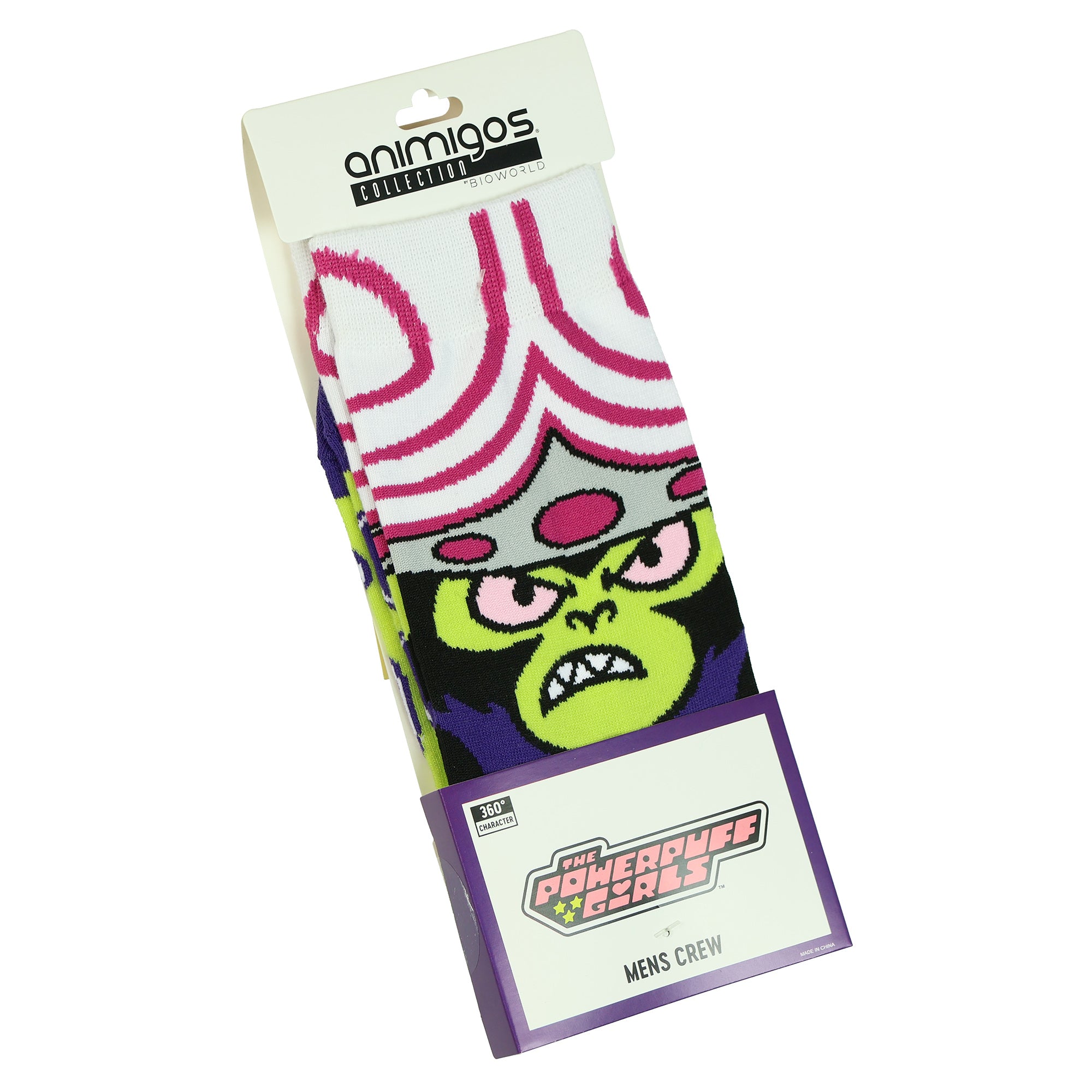 The Powerpuff Girls Mojo Jojo Men's Crew Socks 1-Pair, Character Sock, Size 8-12