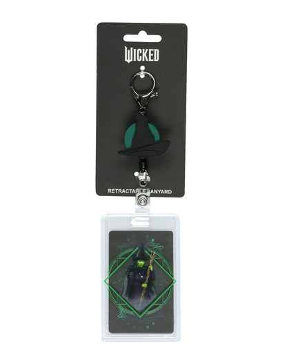 Wicked Retractable Reel Lanyard ID Badge Holder Elphaba Witch Hat Keychain