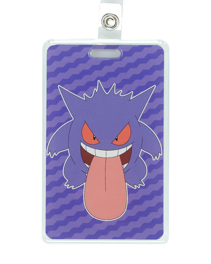 Pokemon Retractable Reel Lanyard Gengar Hard Plastic Badge ID Holder Keychain