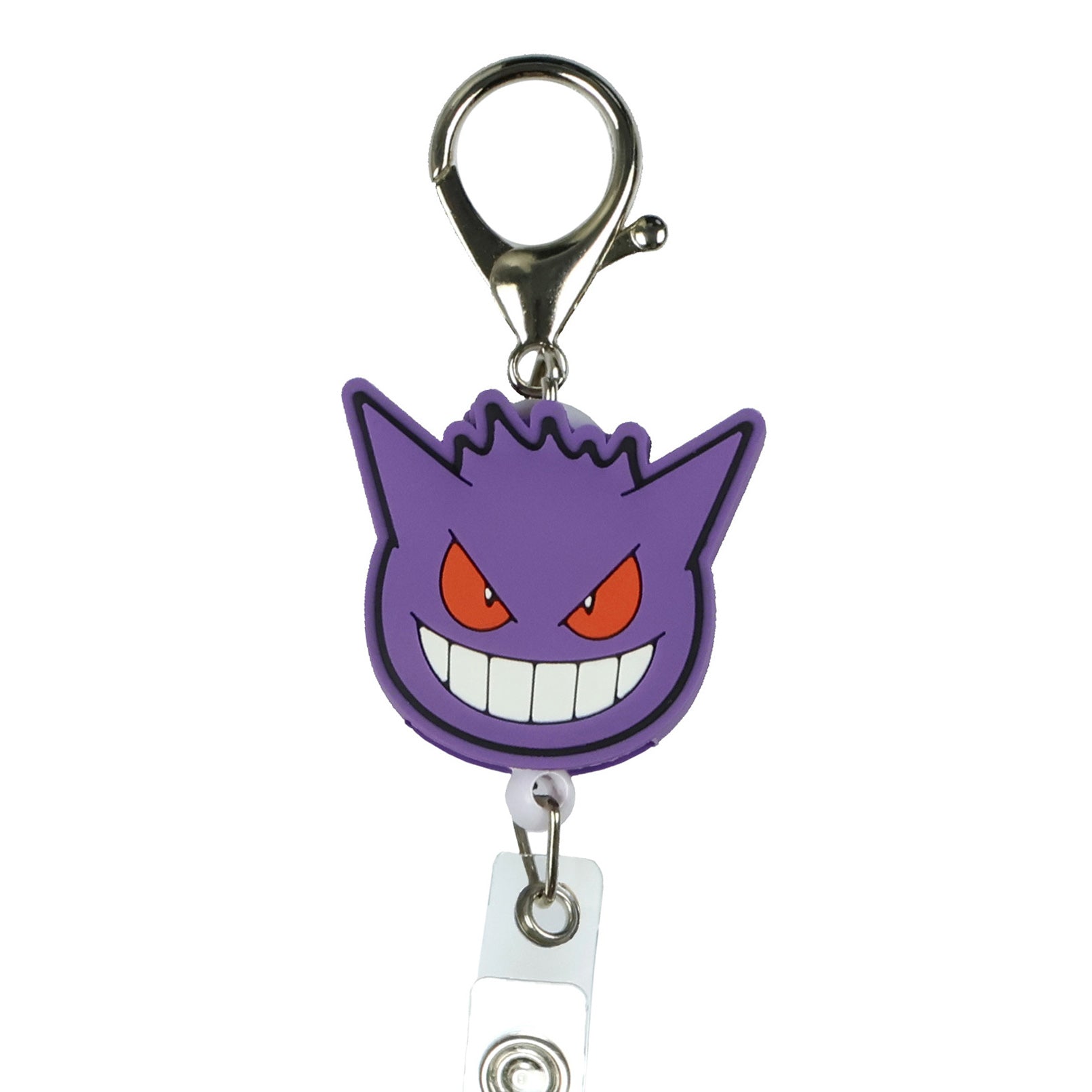 Pokemon Retractable Reel Lanyard Gengar Hard Plastic Badge ID Holder Keychain