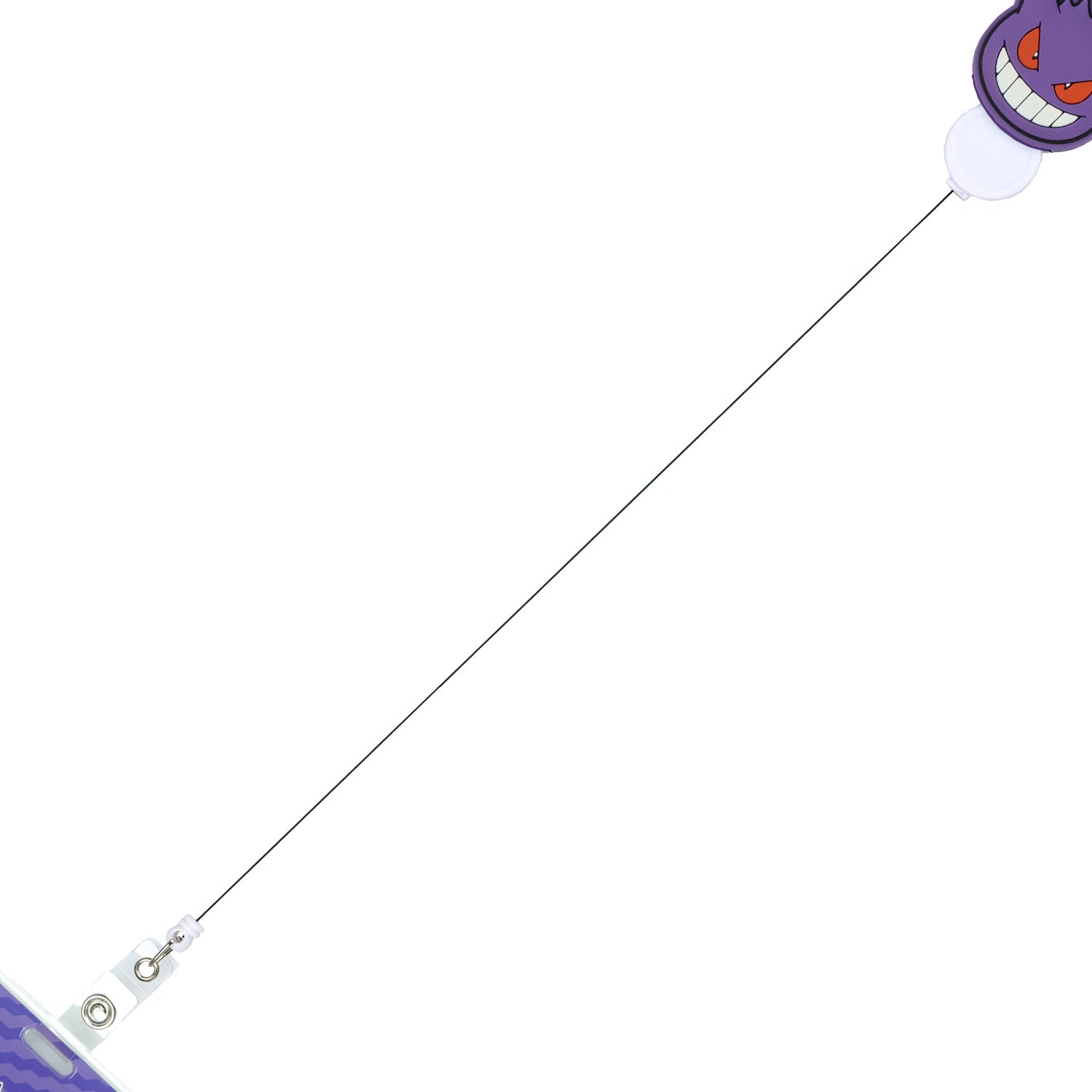 Pokemon Retractable Reel Lanyard Gengar Hard Plastic Badge ID Holder Keychain