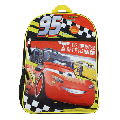 Disney Cars Backpack Top Racers Lightning McQueen 16" School Bag