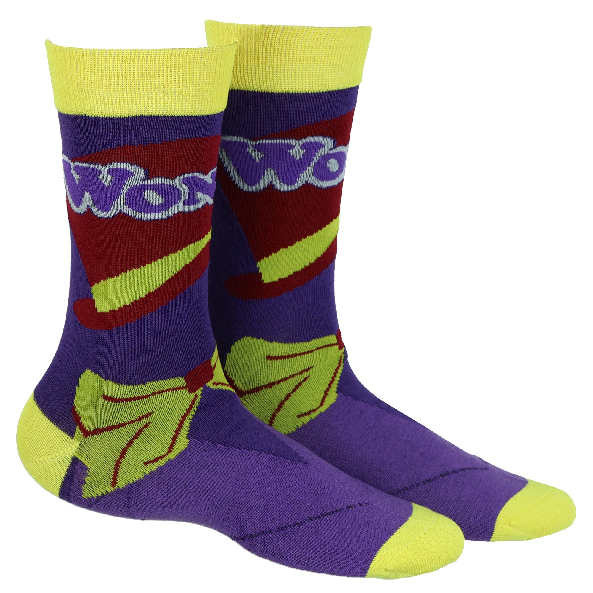 Willy Wonka Socks Men's Oompa Loompa And Wonka Designs Mid Calf Crew Socks