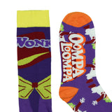 Willy Wonka Socks Men's Oompa Loompa And Wonka Designs Mid Calf Crew Socks