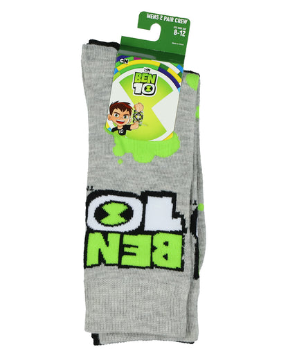 Ben 10 Socks Goop and Omnitrix Designs Adult Mid-Calf Crew Socks 2 Pairs