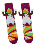 Willy Wonka Socks Men's Oompa Loompa Felt Hands Mid Calf Crew Socks 1 Pair