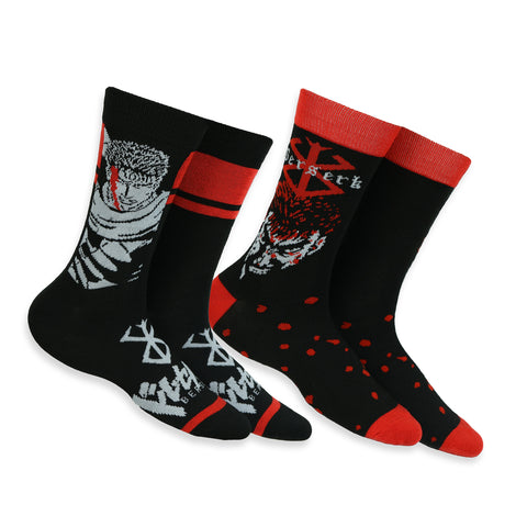 Berserk Socks Men's Guts Inspired Designs Mid Calf Crew Socks 2 Pair