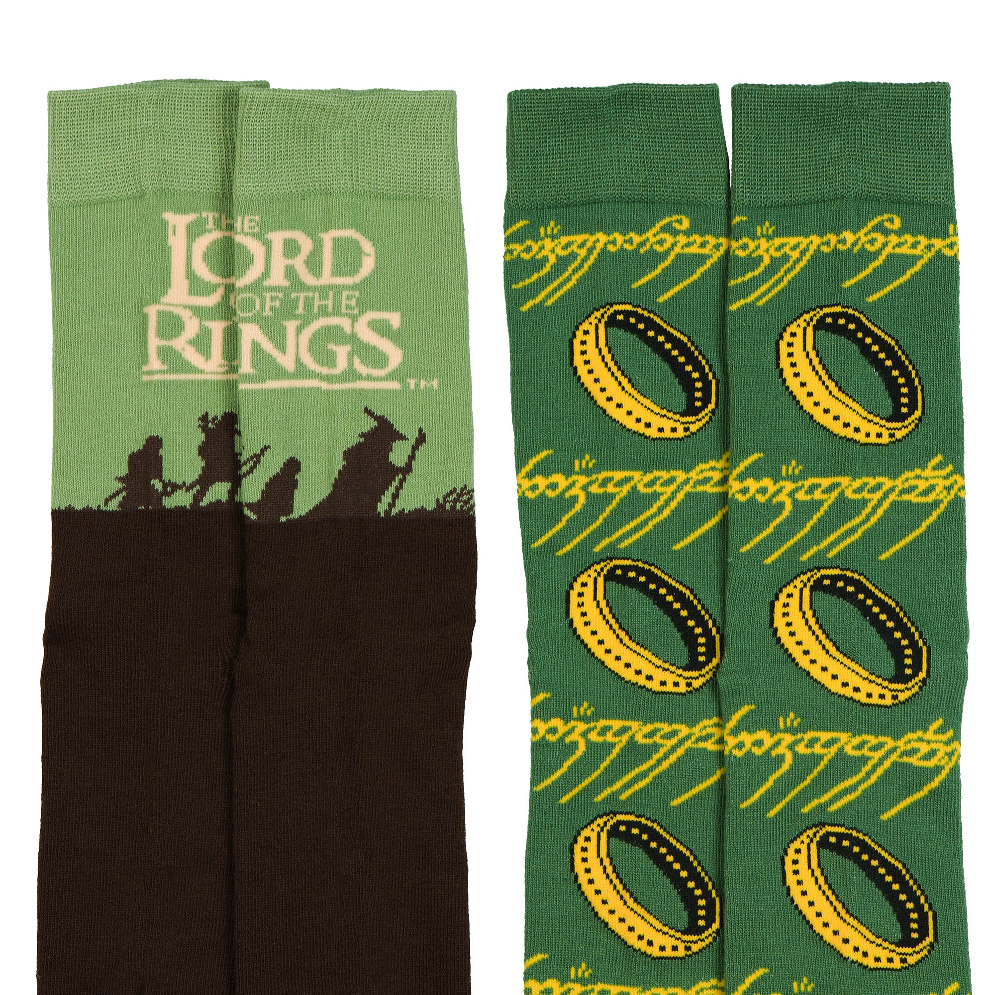 Lord Of The Rings Socks Men's Ring Adventure Design Mid Calf Crew Socks 2 Pair