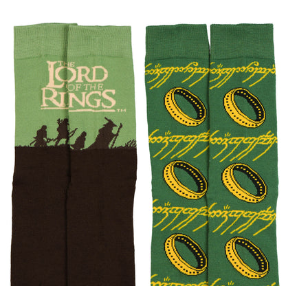Lord Of The Rings Socks Men's Ring Adventure Design Mid Calf Crew Socks 2 Pair