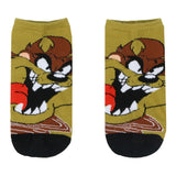 Looney Tunes Tasmanian Devil Socks Taz Hungry 5 Pack Ankle Socks 5-10