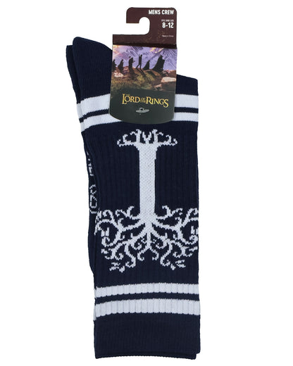 Lord of the Rings White Tree Of Gondor Design Mid-Calf Adult Crew Socks