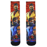Mortal Kombat Klassic Socks Men's Scorpion and Subzero Sublimated Crew Sock 8-12