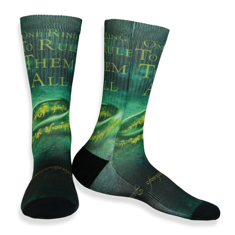 Lord of The Rings Rule Them All Men's Sublimated Mid Calf Crew Socks 1 Pair