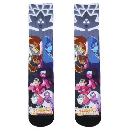 Steven Universe Socks Men's Garnet Amethyst Pearl Sublimated Crew Sock 8-12