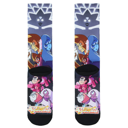 Steven Universe Socks Men's Garnet Amethyst Pearl Sublimated Crew Sock 8-12