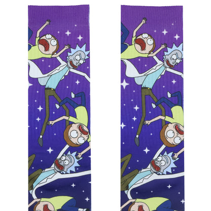 Rick and Morty Socks Falling Through Space Sublimated Crew Sock 8-12