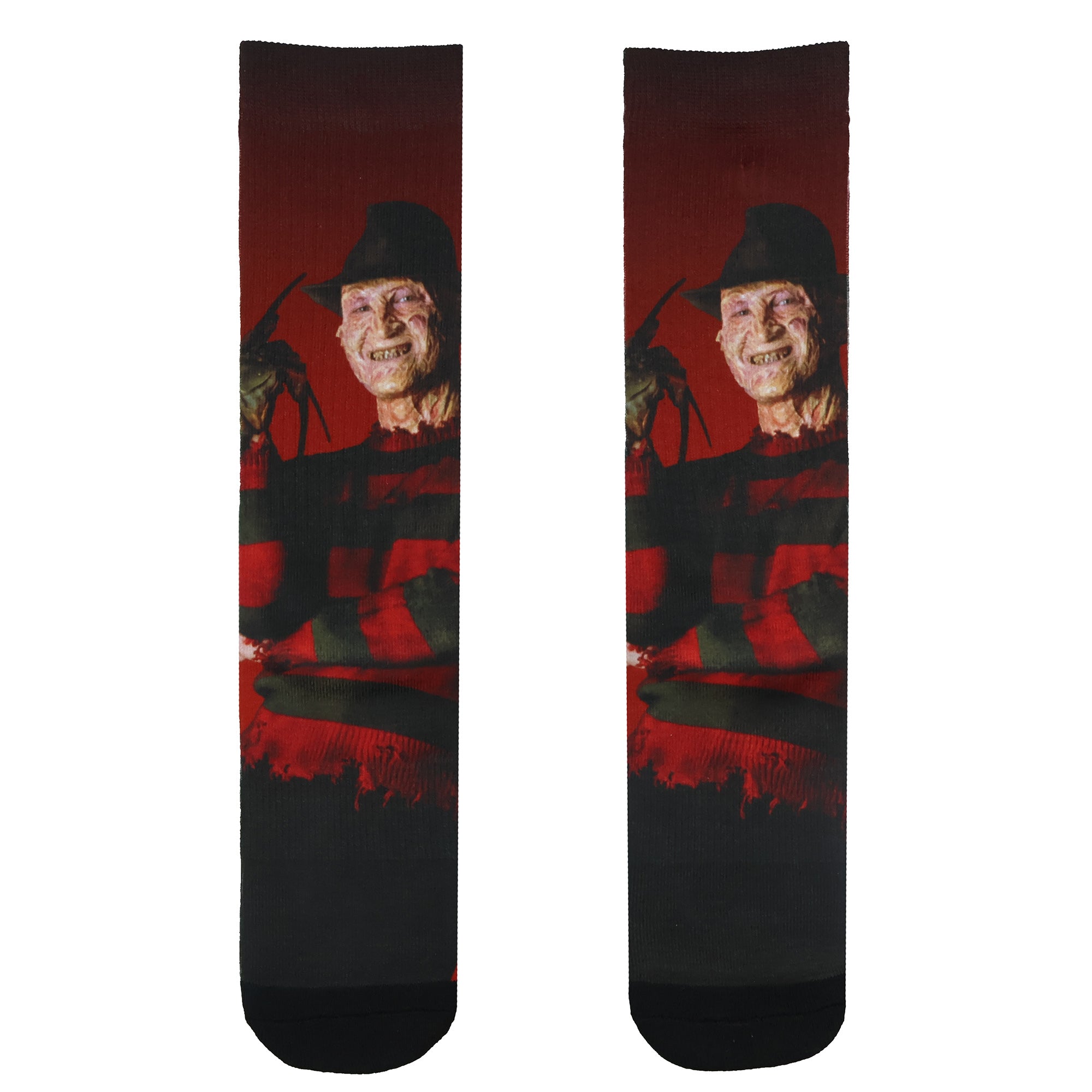A Nightmare On Elm Street Socks Men's Freddy Krueger Sublimated Crew Sock 8-12