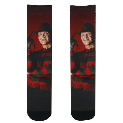 A Nightmare On Elm Street Socks Men's Freddy Krueger Sublimated Crew Sock 8-12