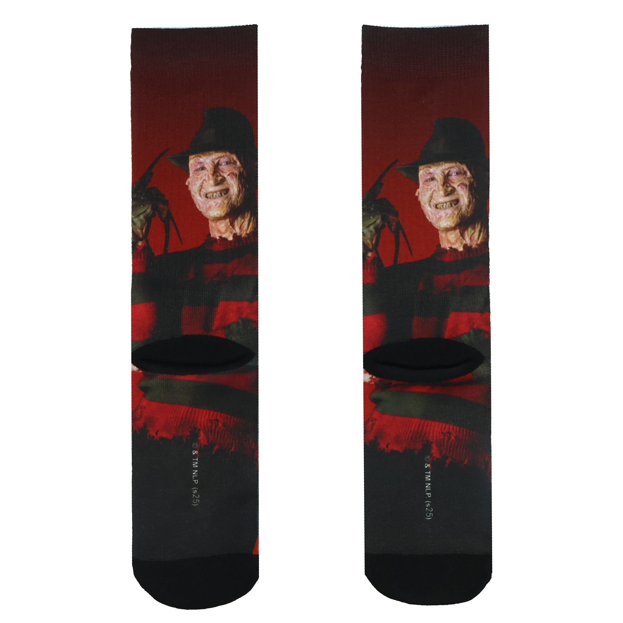 A Nightmare On Elm Street Socks Men's Freddy Krueger Sublimated Crew Sock 8-12
