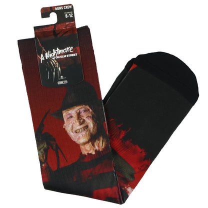 A Nightmare On Elm Street Socks Men's Freddy Krueger Sublimated Crew Sock 8-12