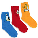 Sonic The Hedgehog Socks Boys' Sonic Knuckles Tails 3D Ears Crew Socks 3 Pairs