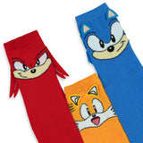 Sonic The Hedgehog Socks Boys' Sonic Knuckles Tails 3D Ears Crew Socks 3 Pairs