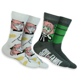 Spy X Family Socks Men's Anya and Bond Designs Mid Calf Crew Socks 2 Pair