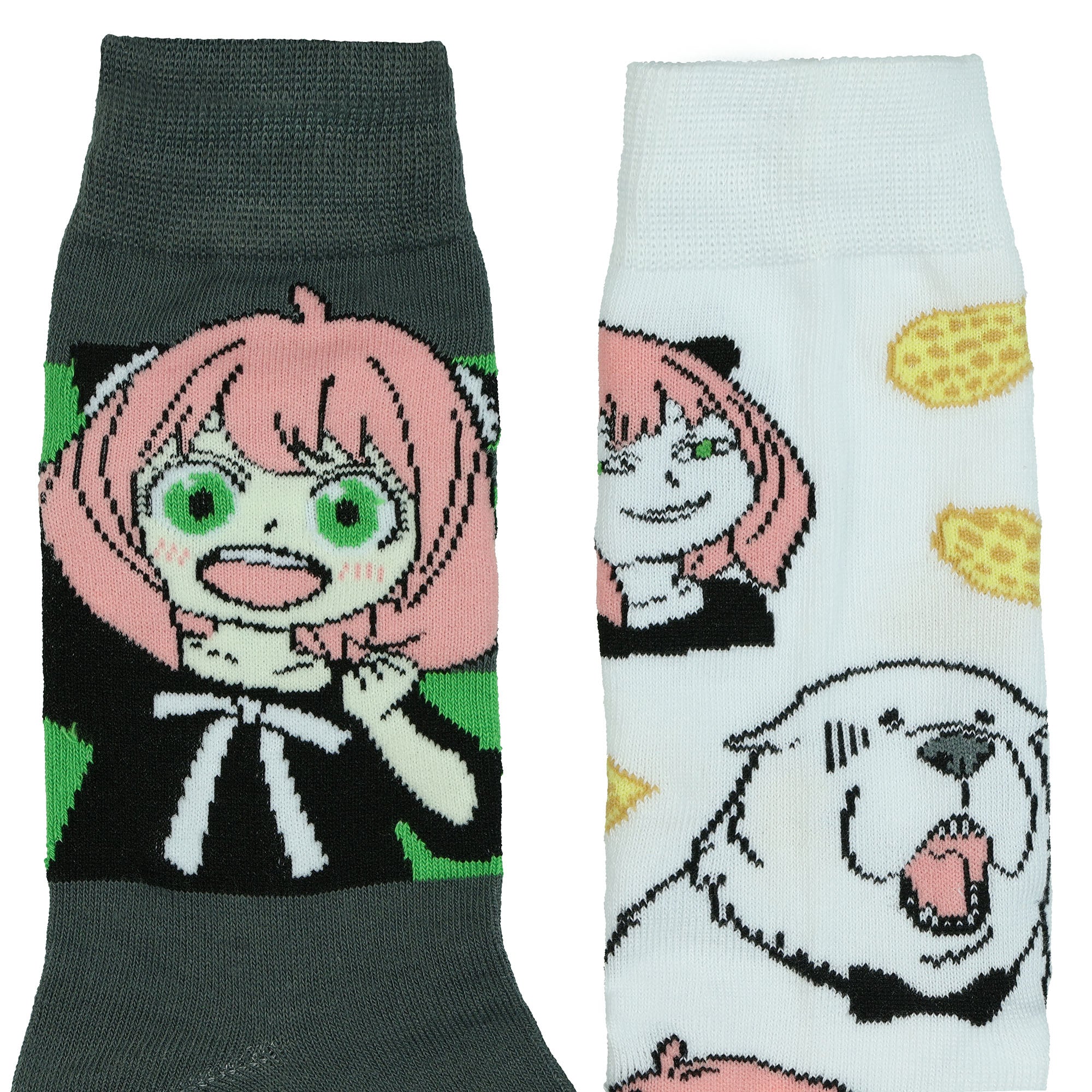 Spy X Family Socks Men's Anya and Bond Designs Mid Calf Crew Socks 2 Pair