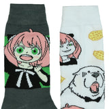 Spy X Family Socks Men's Anya and Bond Designs Mid Calf Crew Socks 2 Pair