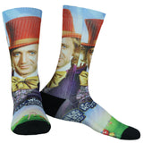 Willy Wonka Socks Men's The Chocolate Factory Sublimated Crew Sock 8-12