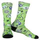 Beetlejuice Socks AOP Icons Worms Beatles Skulls Sublimated Crew Sock 8-12