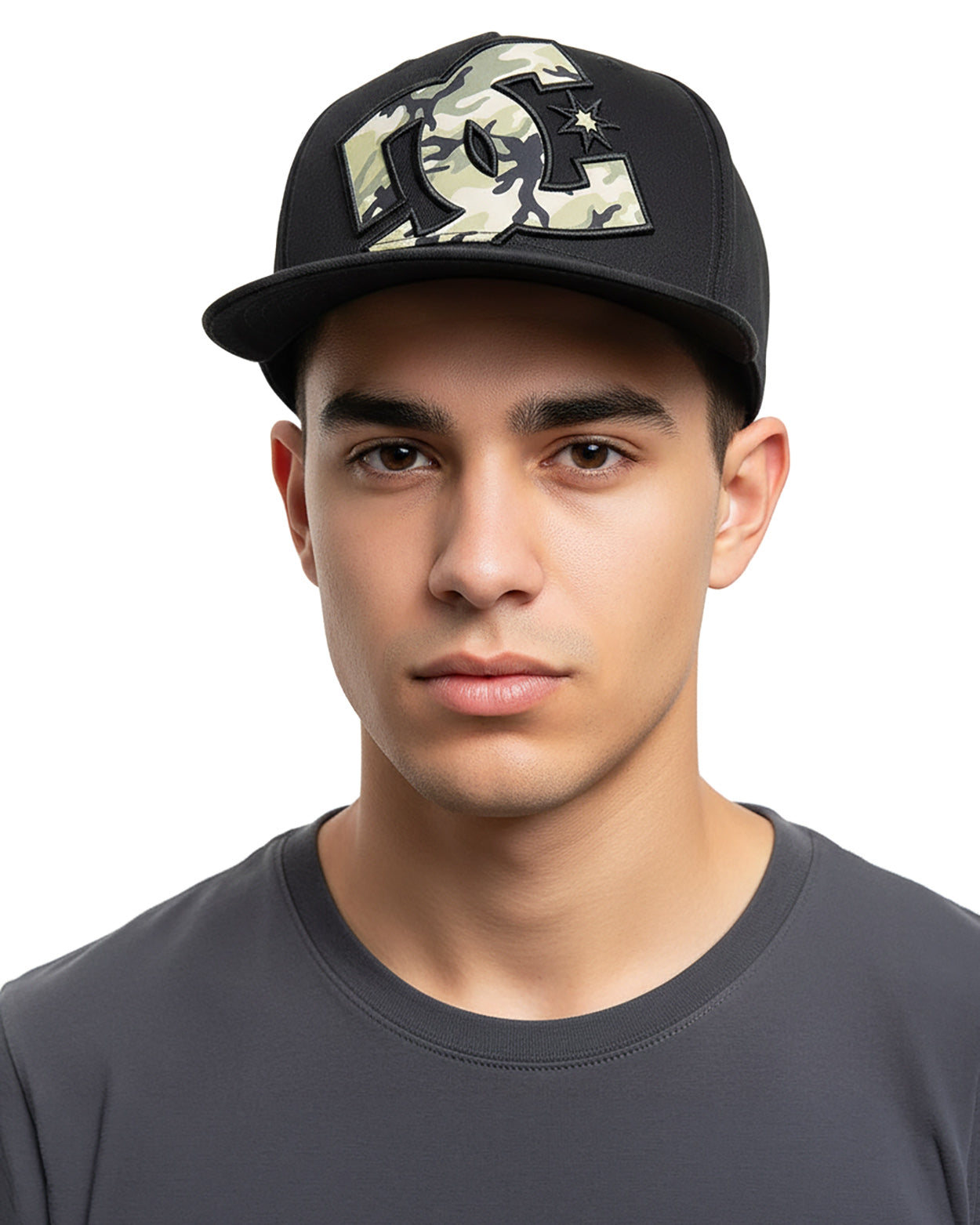 DC Hat Men's Black Camo Pre-Curved Skater Snapback Baseball Cap OSFA