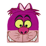 Disney Alice In Wonderland Cheshire Cat Beanie Embroidered Face 3D Ears Knit Hat