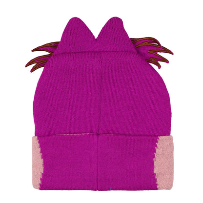 Disney Alice In Wonderland Cheshire Cat Beanie Embroidered Face 3D Ears Knit Hat