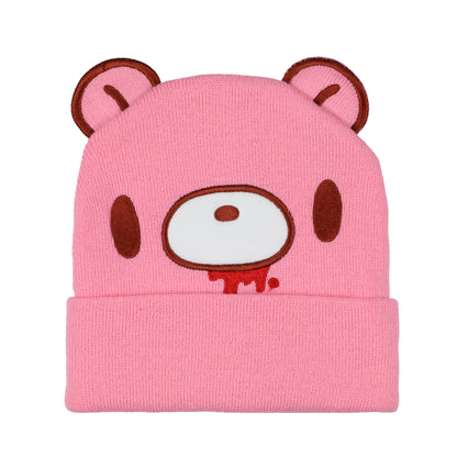 Gloomy Bear Beanie Embroidered Face Design Adult Knitted Winter Hat