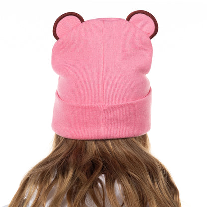 Gloomy Bear Beanie Embroidered Face Design Adult Knitted Winter Hat