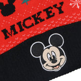 Disney Mickey Mouse Beanie Fair Isle Knit Design Cuffed Winter Hat with Pom