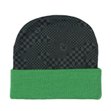 Minecraft Beanie Creeper Mob Sublimation Fleece Design Knit Cuffed Hat with Pom